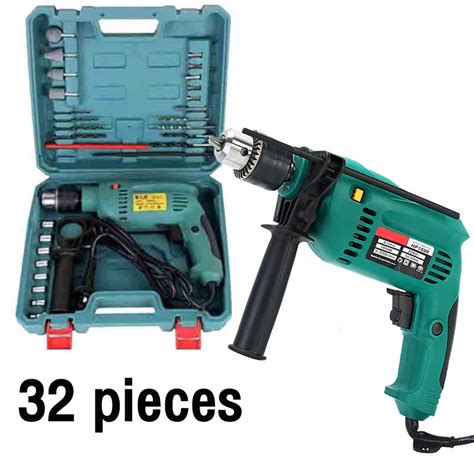 REAIM 900W 13mm Electric Impact Drill Set 32pcs Accessory Set Aluminum