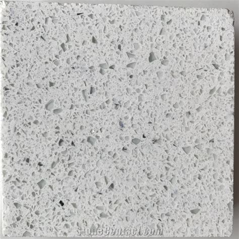 Engineered Artificial Quartz Stone Sparkling White Marble Look Solid