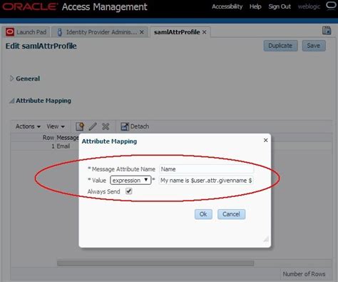 Example Sending Attributes With OAM And IdP