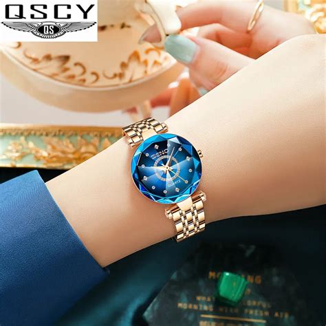 Qscy Montre Seno Ocean Star Pour Femme Bracelet En Acier Cristal Quartz