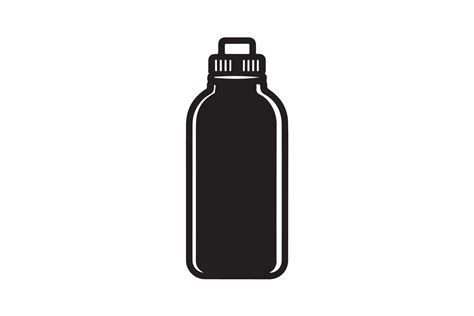 Water bottle silhouette black color in white background 34244672 Vector ...