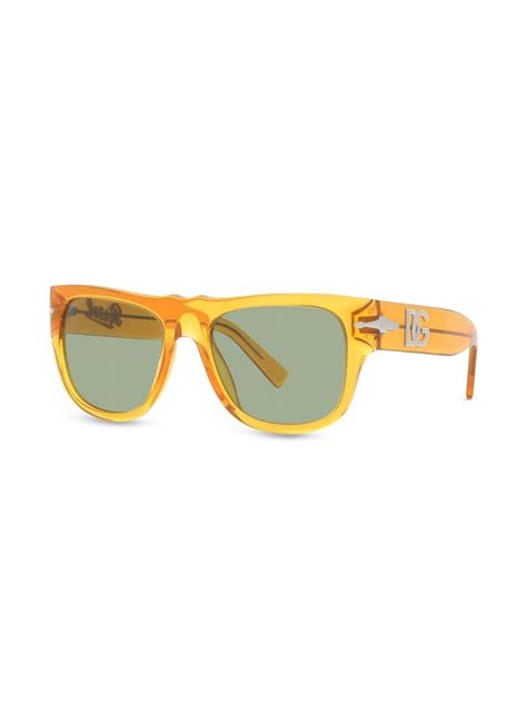 Persol Rectangle Frame Sunglasses Orange Farfetch