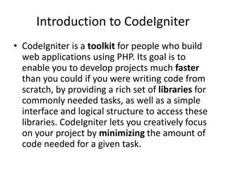 Php Frameworks Introduction To Codeigniter Ppt