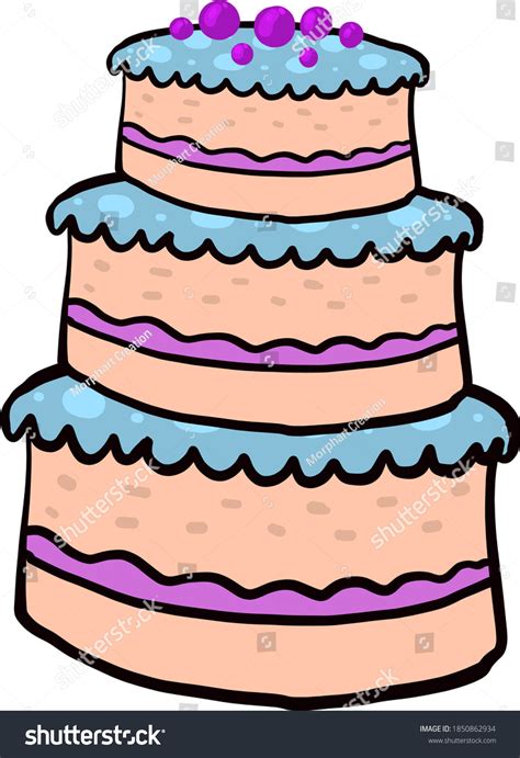 Big Wedding Cake Illustration Vector On Stock Vector Royalty Free