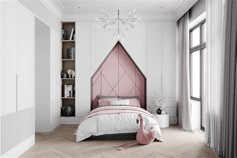 Pink Aesthetic Bedroom Ideas For Girls : Pink and grey bedroom with ...