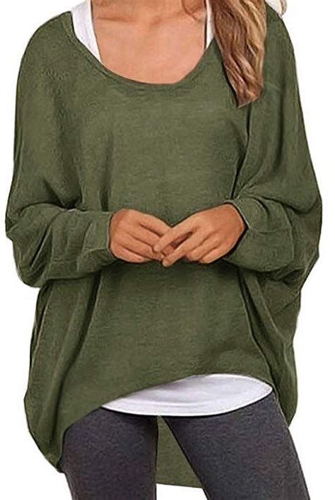 Uget Women S Oversized Baggy Tops Loose Fitting Pullover Casual Blouse