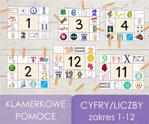 Klamerkowe Pomoce Cyfryliczby Zakres 1 12 Dreamkid Pomoce Dydaktyczne