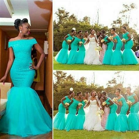 Hot South Africa Style Nigerian Bridesmaid Dresses Plus Size Mermaid