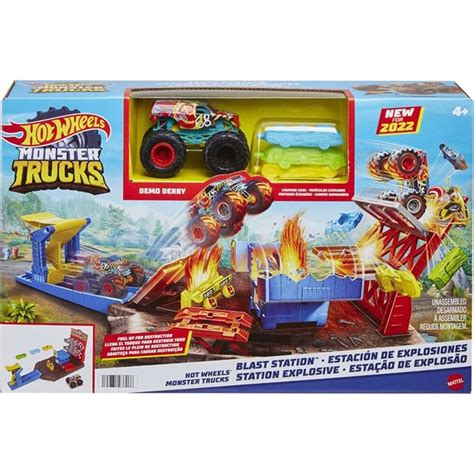 Hot Wheels Monster Trucks Patlama İstasyonu Oyun Seti HFB12 Limon Oyuncak