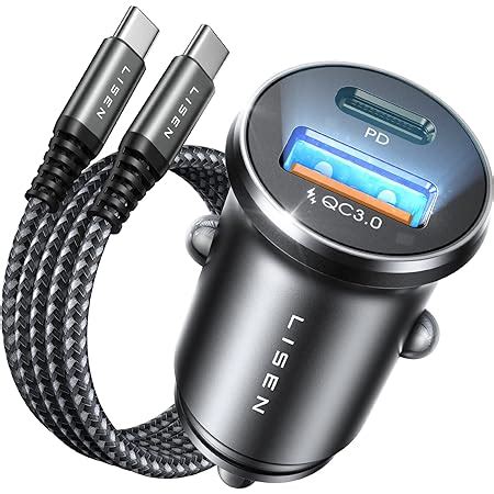 Lisen Chargeur Voiture Usb C W Pd Qc Prise Allume Cigare Usb