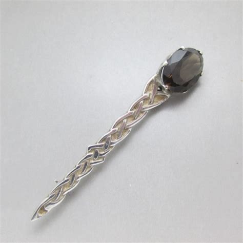 James Coull Smokey Quartz Silver Brooch Or Kilt Pin