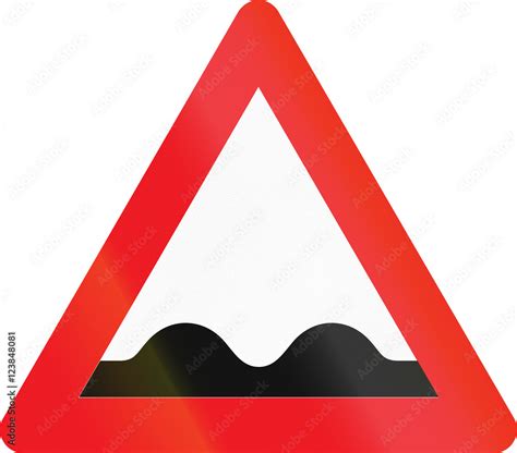 Warning road sign used in Denmark - Uneven road ahead Stock Photo ...