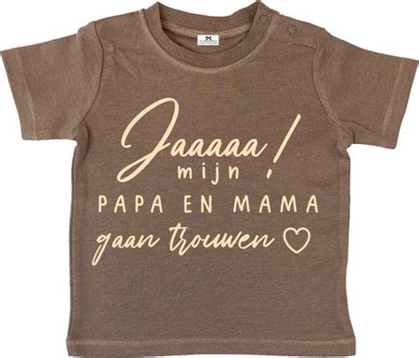 Shirt Mocca Tekst Beige Huwelijksaanzoek Jaaaaa Mijn Papa En Mama Gaan