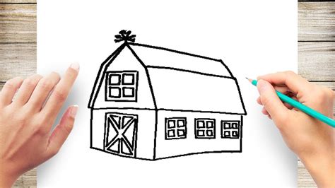 How To Draw A Barn Step By Step For Kids Youtube