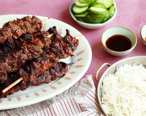 Korean Grilled Meat On Skewers Bulgogi Recipe