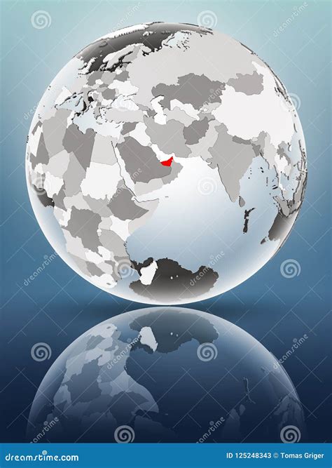 United Arab Emirates On Political Globe Stock Illustration