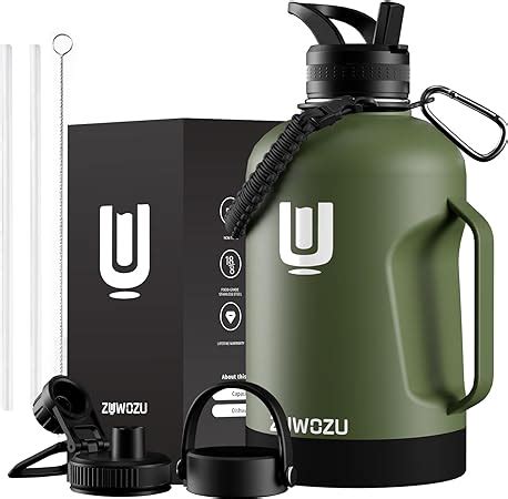 Amazon ZUWOZU 64 Oz Insulated Water Bottle Half Gallon Stainless