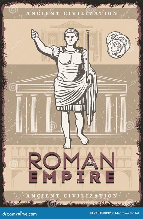 Oude Roman Imperium Poster Vector Illustratie Illustration Of Element