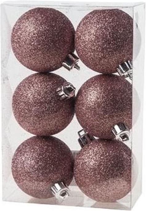 X Roze Kunststof Kerstballen Cm Glitter Onbreekbare Plastic