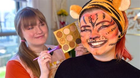 Asmr Tiger Makeup On My Identical Twin Sister Real Person Rp For