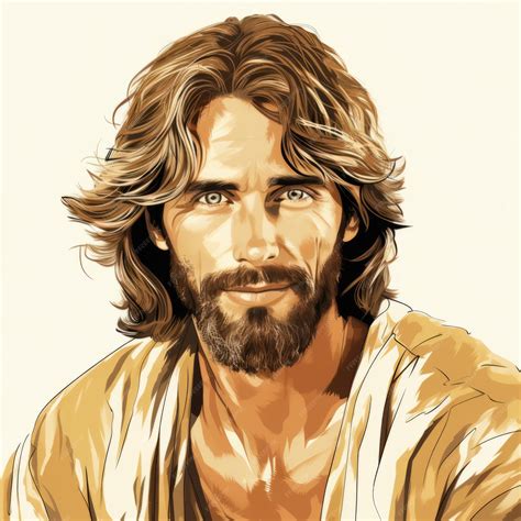 Premium AI Image | jesus with long hair and beard