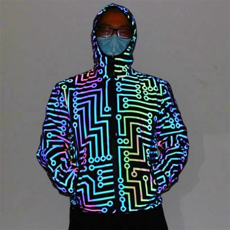 Holographic Reflective Rave Jacket Iridescent Festival Wear Etsy