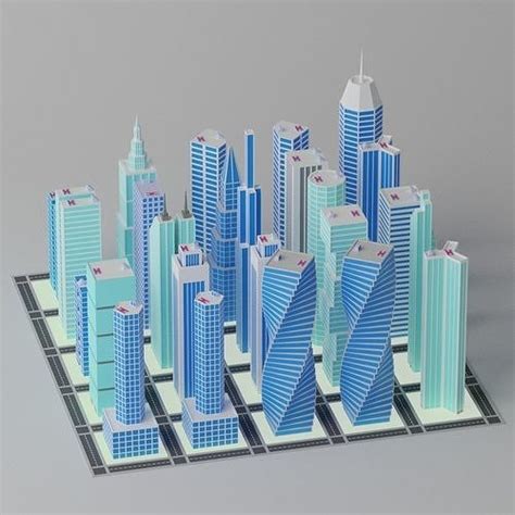 Cartoon City Buildings Pack 3D model | CGTrader