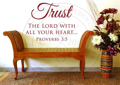 Trust The Lord With All Your Heart Vinyl Wall Statement Proverbs