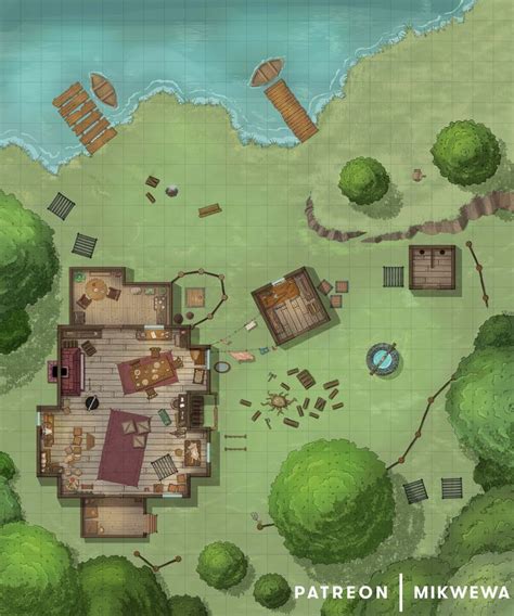 Lakeside Cabin 25x30 Map Doctor Dungeons And Dragons Dungeons