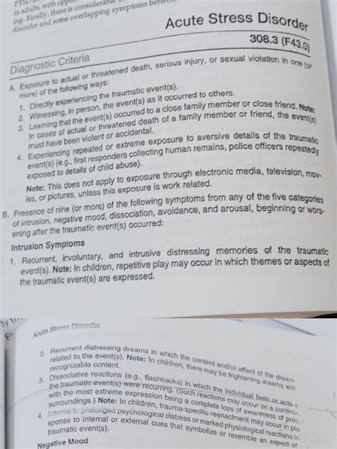 Acute Stress Disorder | PDF