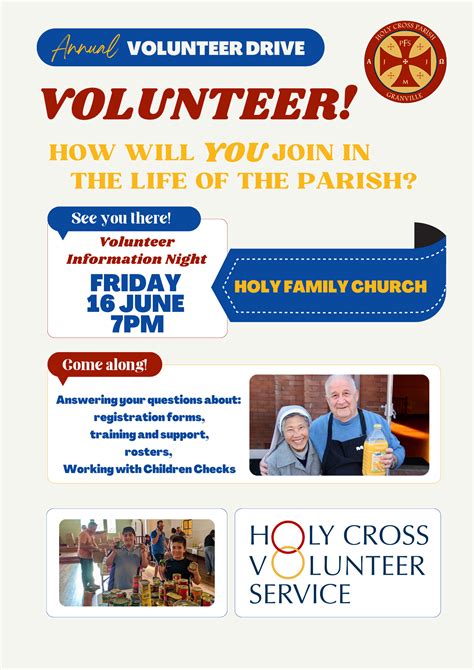 2023 Volunteer Drive How Will You Get Involved Holy Cross Parish