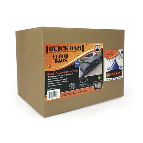 Quick Dam Expanding Sandless Sandbag, 12" X 24", 20 bags per case - Walmart.com