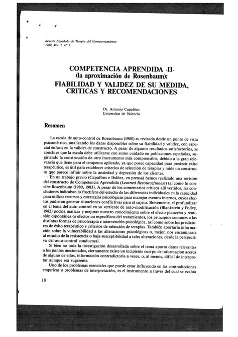 PDF Competencia aprendida II la aproximación de Rosenbaum