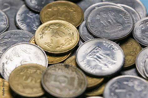 Indian rupee coins background Stock Photo | Adobe Stock