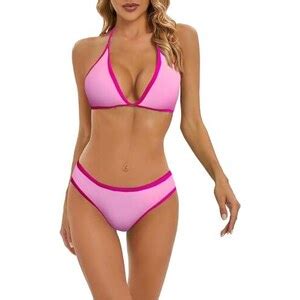 Creoqiji Bikini Da Donna Con Allacciatura Al Collo Bikini E Bikini A