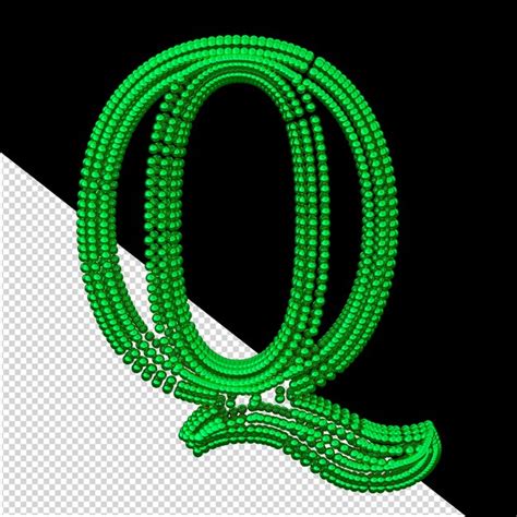 Premium Psd Green Symbol Made Of Spheres Letter Q