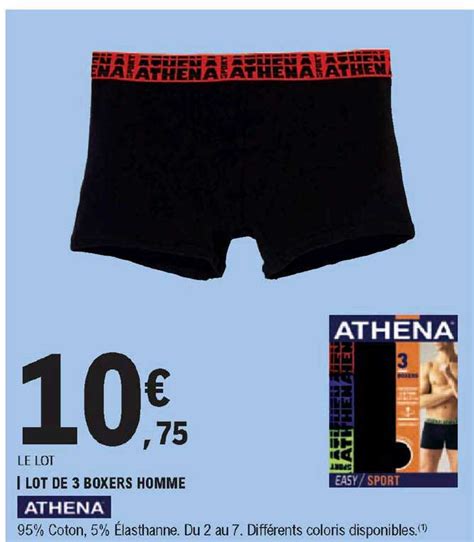 Promo Lot De Boxers Homme Athena Chez E Leclerc Icatalogue Fr