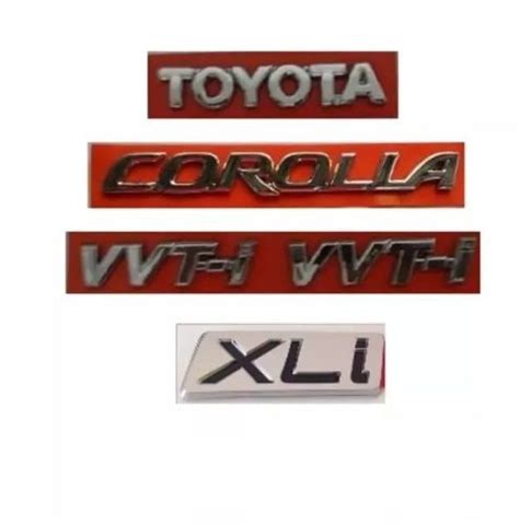 Kit Emblemas Toyota Corolla Palqueta Xli 02 Vvt i Frete grátis