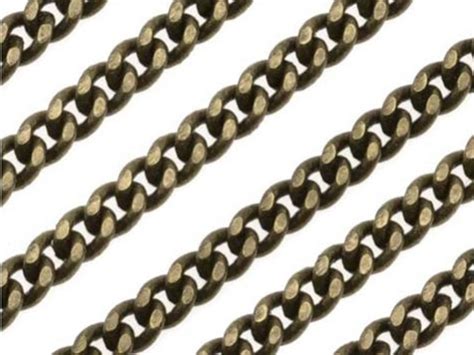 Antiqued Brass Filed Curb Chain 36mm By The Foot