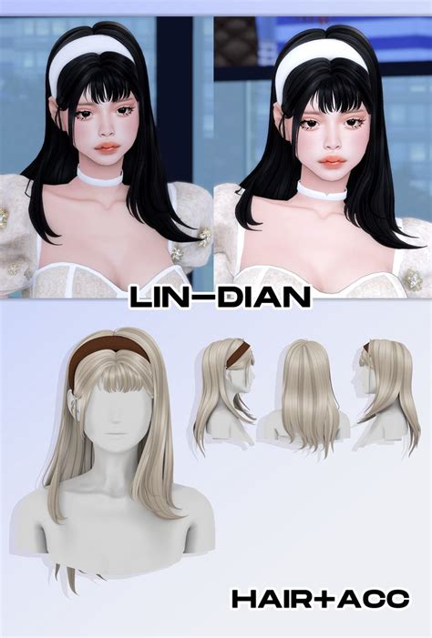 Hair 2 Lin Dian Sims 4 Contenu Personnalisé Sims Cheveux Sims