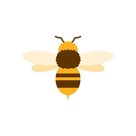 honey bee flat design vector illustration. Cute Bumble Bee. bumblebee ...