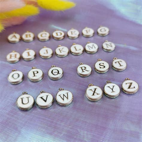 10pcs Enamel Initial Charm Initial PendantLetter Charm Etsy