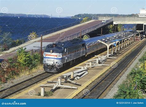 An Amtrak Train Station Along the Hudson River, Scenic Route 9G, New York Editorial Stock Image ...