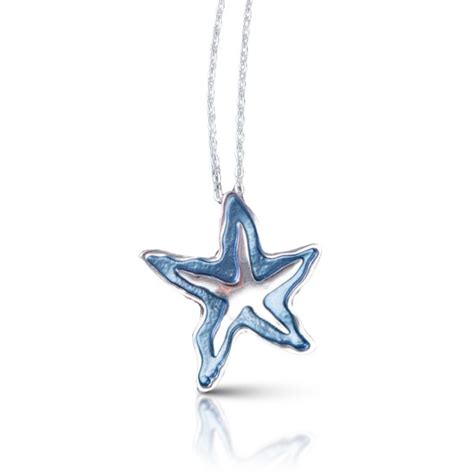 Natural Elements Silver Enameled Necklace Blue Starfish ⋆ Amanda Blu