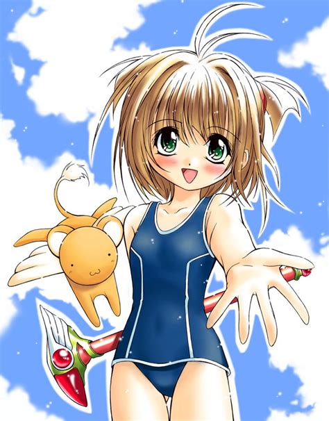 Safebooru Blush Card Captor Sakura Kero Kinomoto Sakura Swimsuit 284478