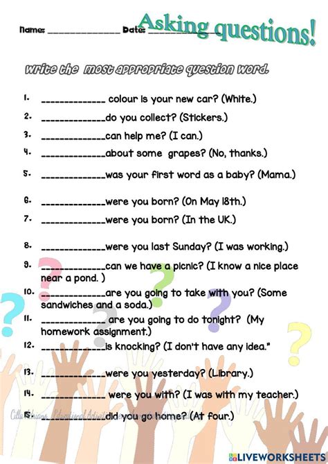 Free Asking Questions Worksheet Download Free Asking Questions Worksheet Png Images Free