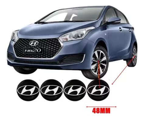 Emblema Roda Hyundai Adesivo Calota Resinado 48mm 4pçs Roda