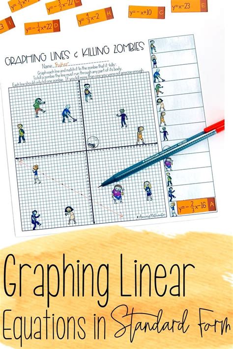 Graphing Lines And Zombies ~ Graphing Linear Equations In Standard Form Activity Graphing Linear