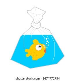 Goldfish Plastic Bag Isolated Vector Illustration Stock Vector Royalty