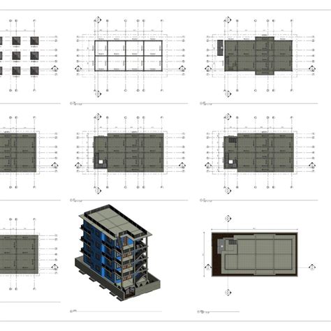 4 Storey 7 Apartments Building CAD Files DWG Files Plans And Details